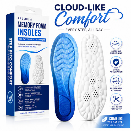 Memory foam shoe insoles - shoe,